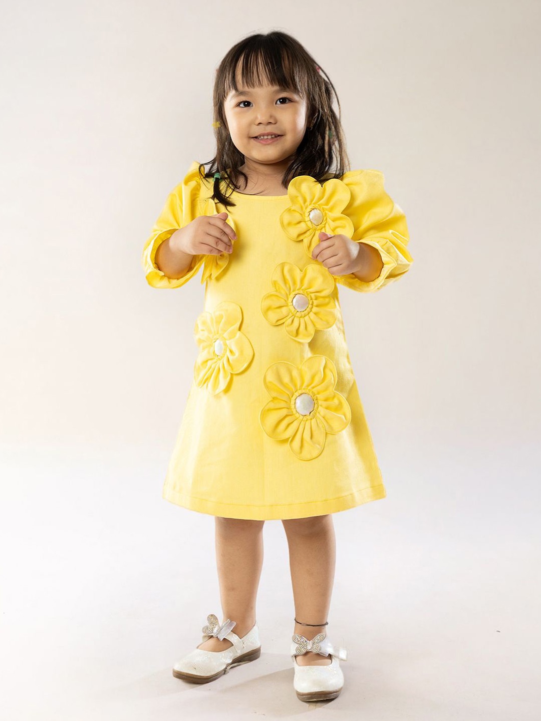 

BAESD Girls Floral A-Line Dress, Yellow