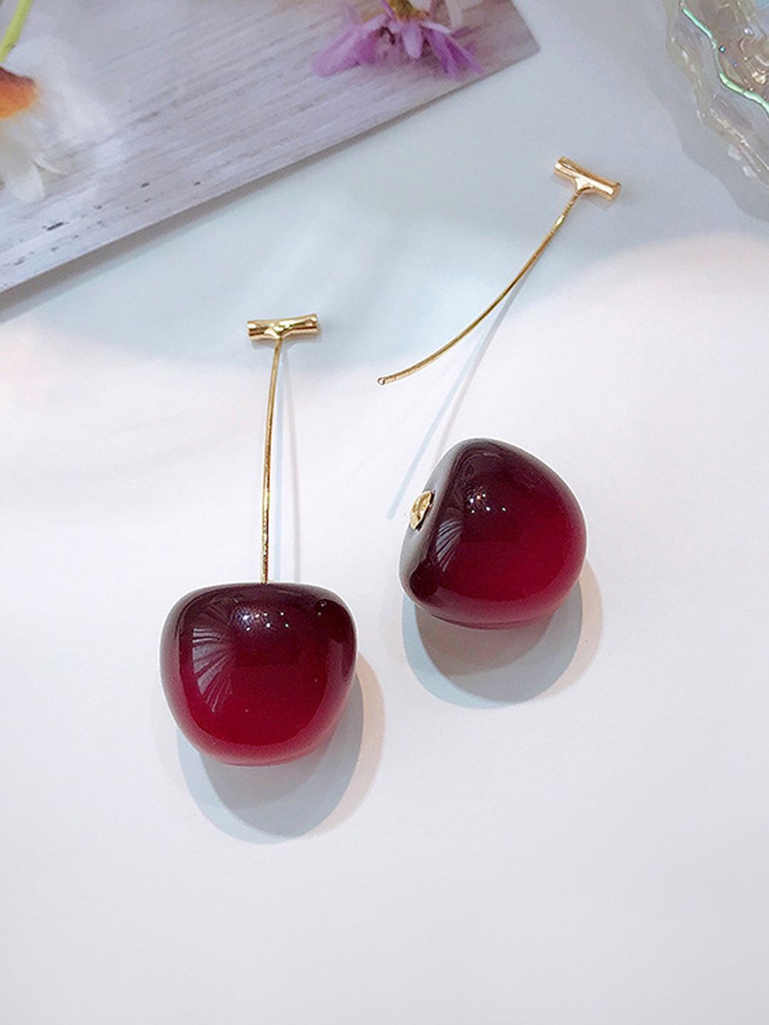 

KRENOZ Classic Drop Earrings, Red