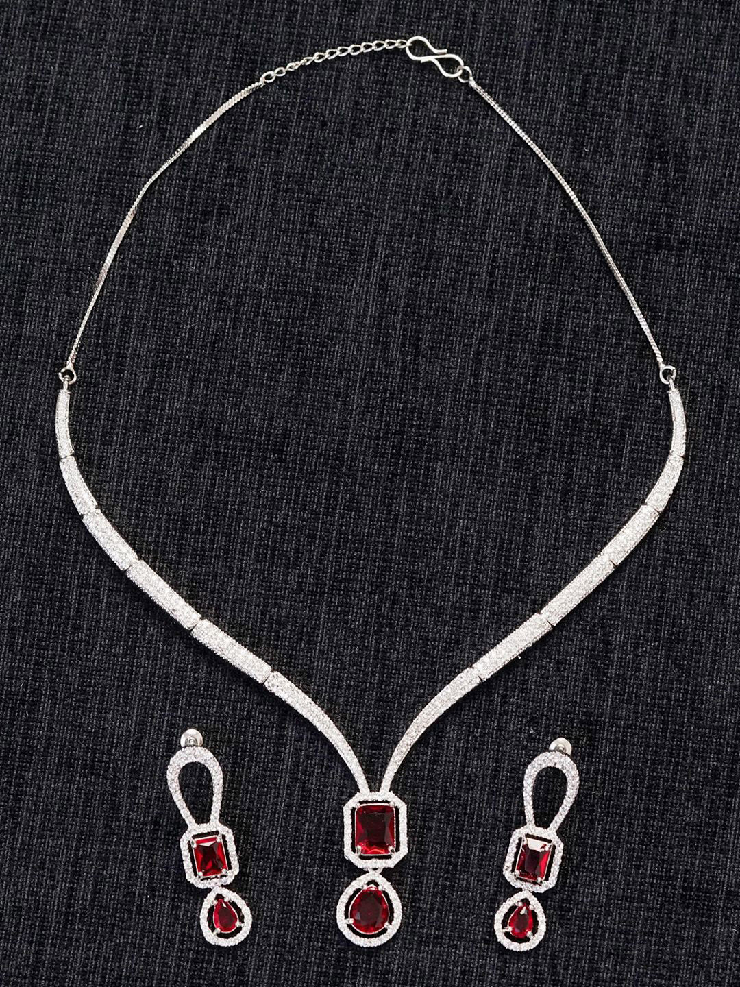 

Zoey Silver-Plated American Diamond-Studded Jewellery Set