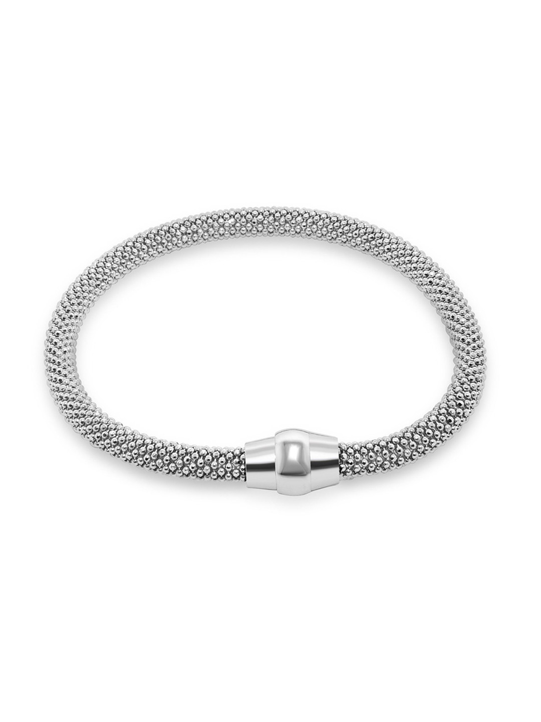 

925 SILLER Sterling Silver Rhodium-Plated Wraparound Bracelet