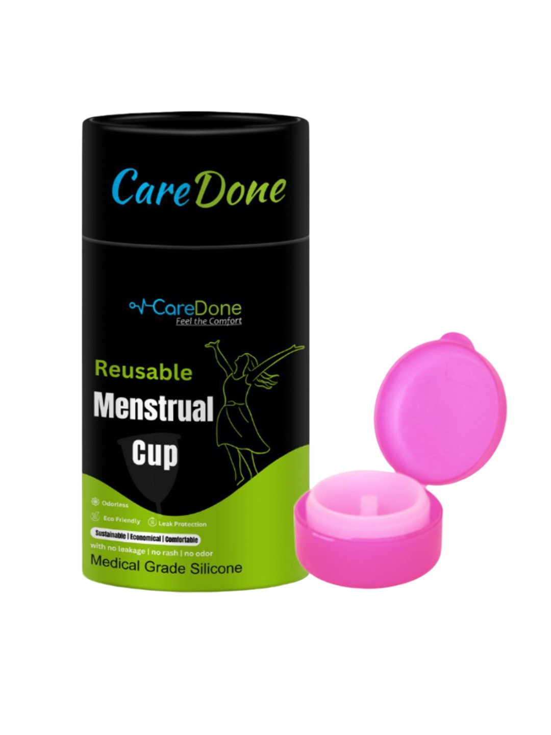 

CareDone Reusable & Leakproof Folding Menstrual Cup -S, Pink