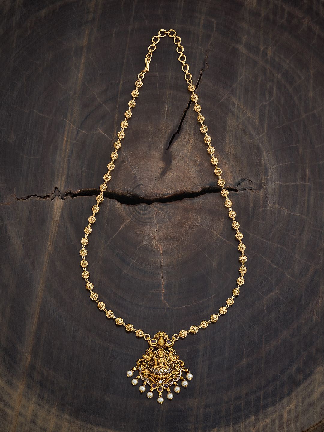 

Kushal's Fashion Jewellery Gold-Plated Cubic Zirconia Antique Necklace