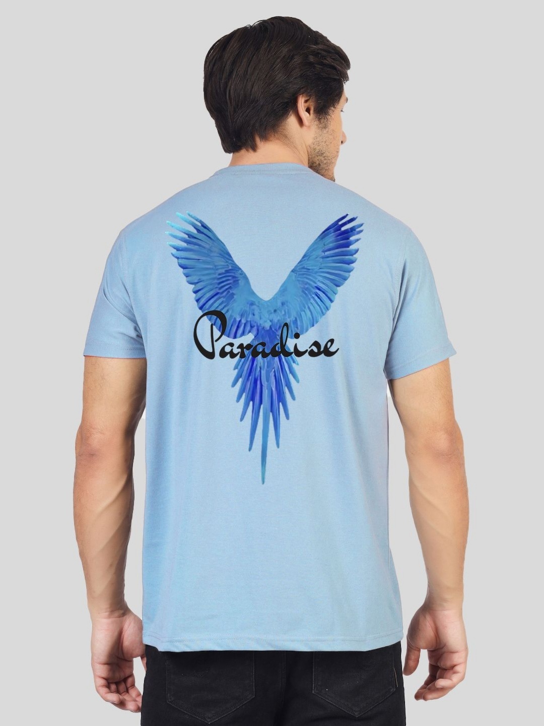 

Greylongg Men Typography Printed Applique T-shirt, Blue