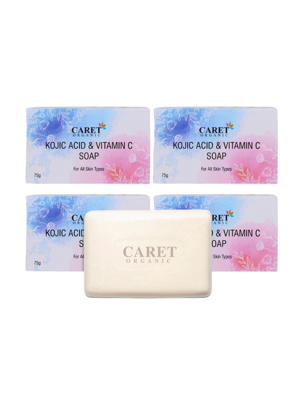 

CARET ORGANIC 4 Pcs Kojic Acid & Vitamin C Skin Brightening Soap-75g, White