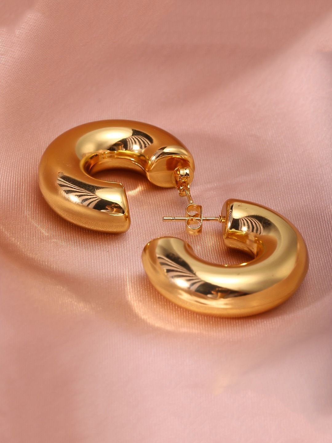 

KRENOZ Classic Half Hoop Earrings, Gold