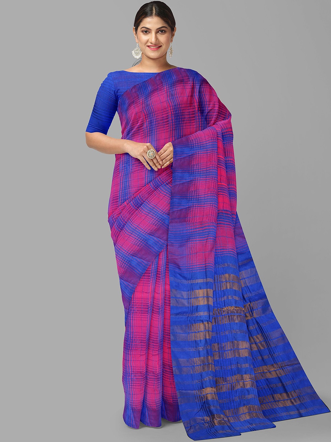 

The Chennai Silks Checked Sambalpuri Saree, Blue