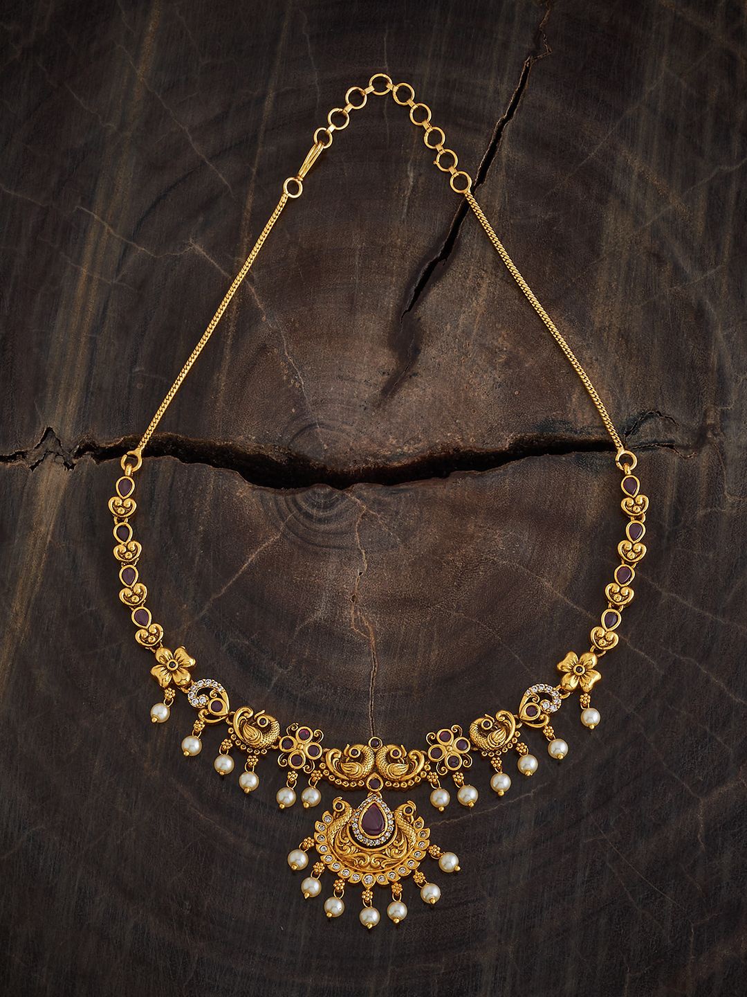 

Kushal's Fashion Jewellery Gold-Plated Antique Necklace