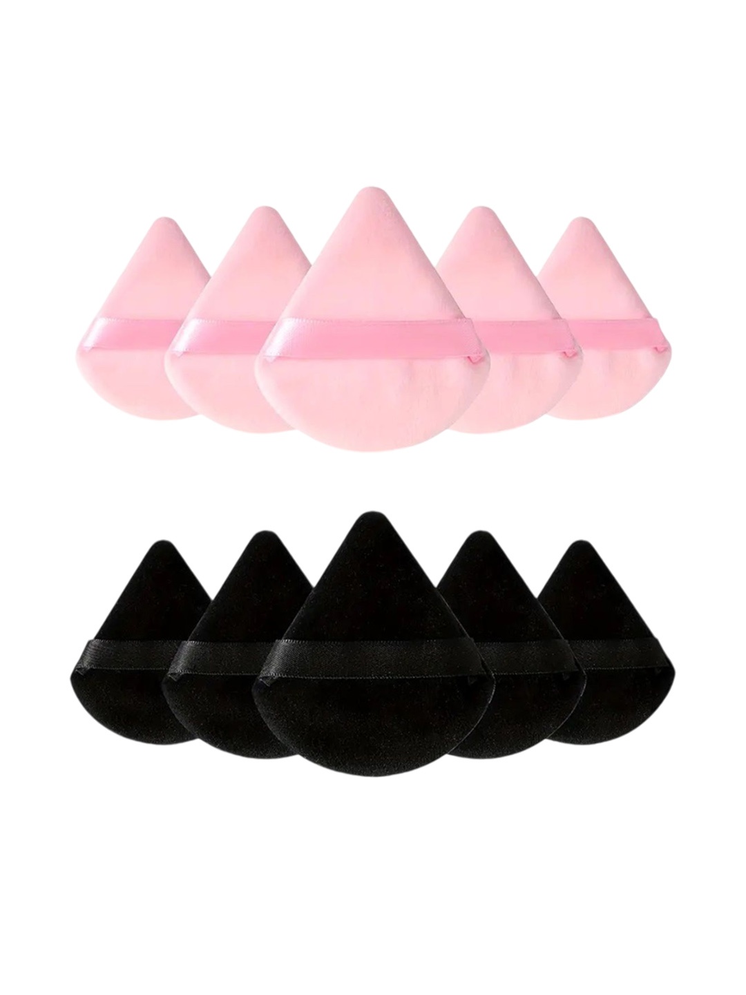 

Facejewel Set Of 10 Ultra-Soft Velvet Touch Triangle Powder Puffs, Black