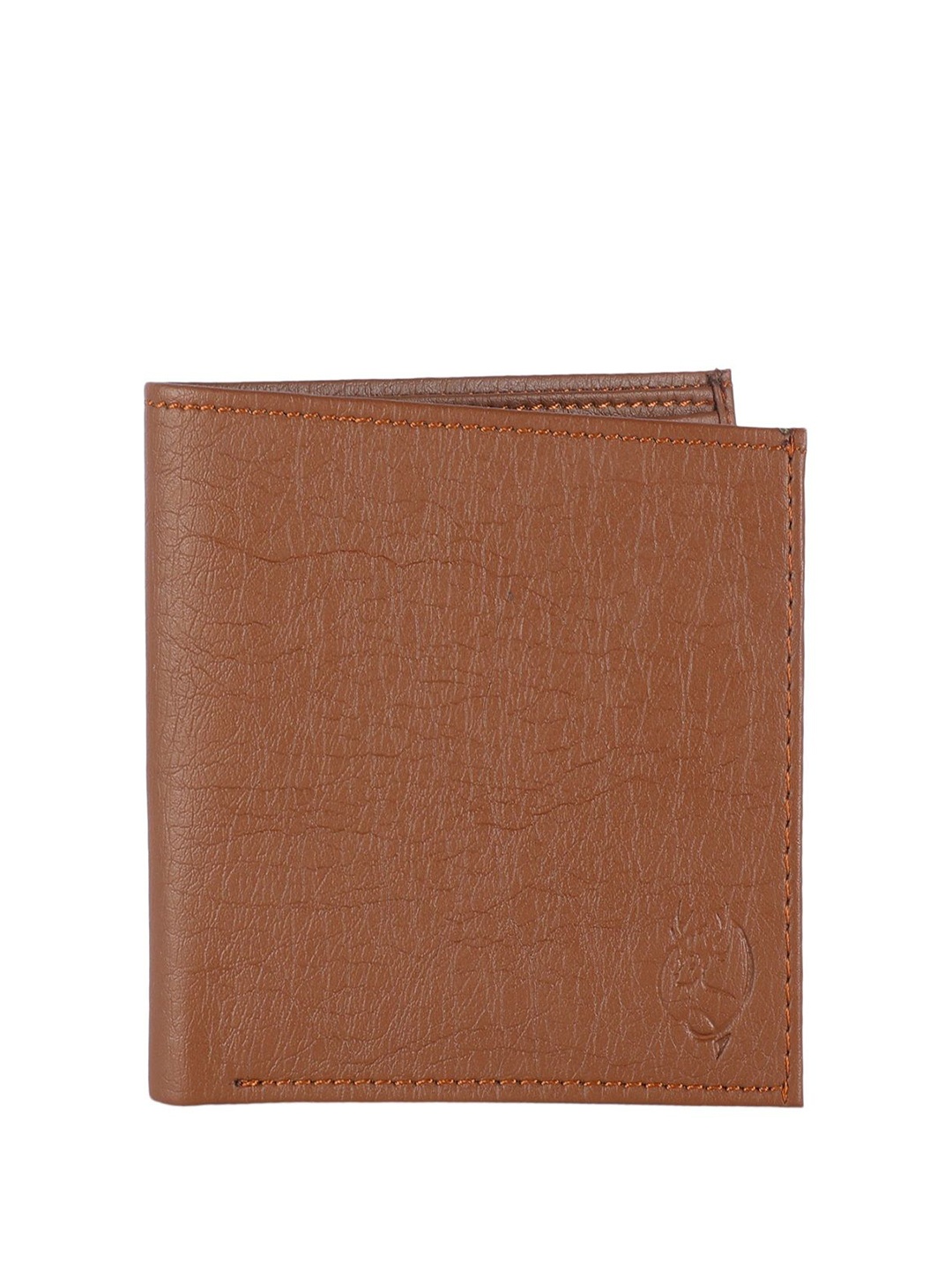 

SAZARA Men Textured Leather Two Fold Wallet, Tan