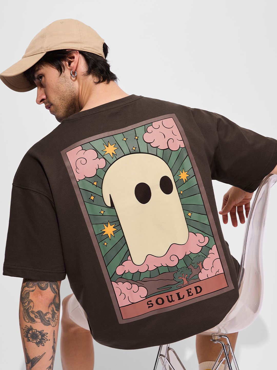 

The Souled Store Men Printed T-shirt, Brown