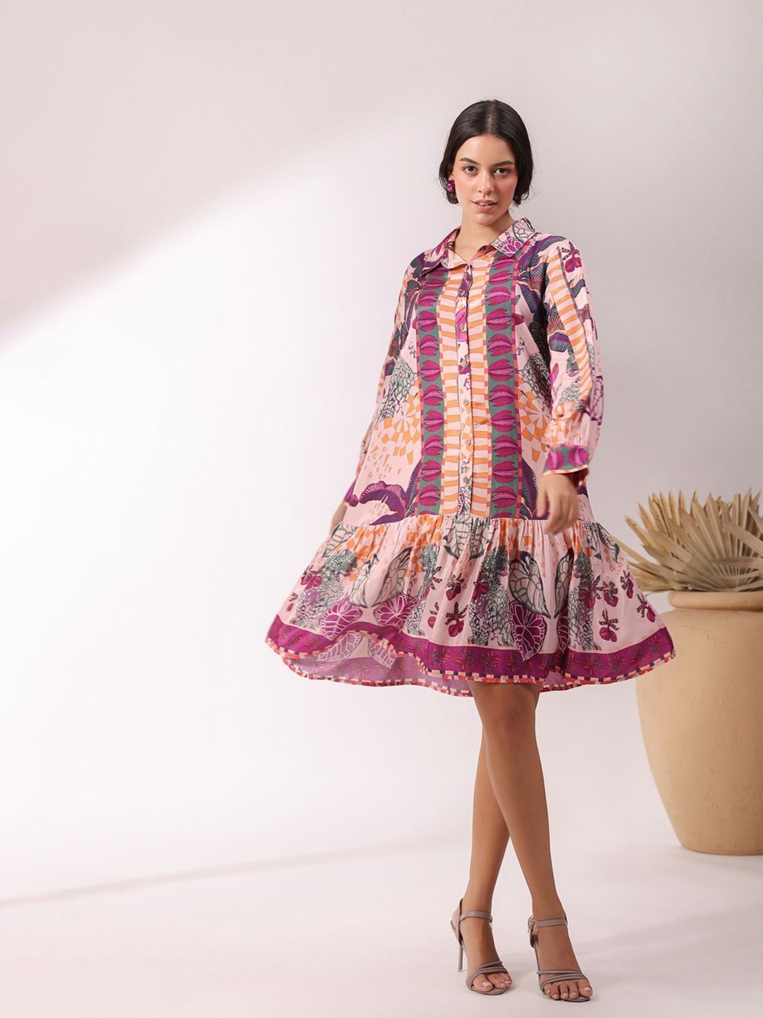 

Nyaro Tropical Print Empire Dress, Multi