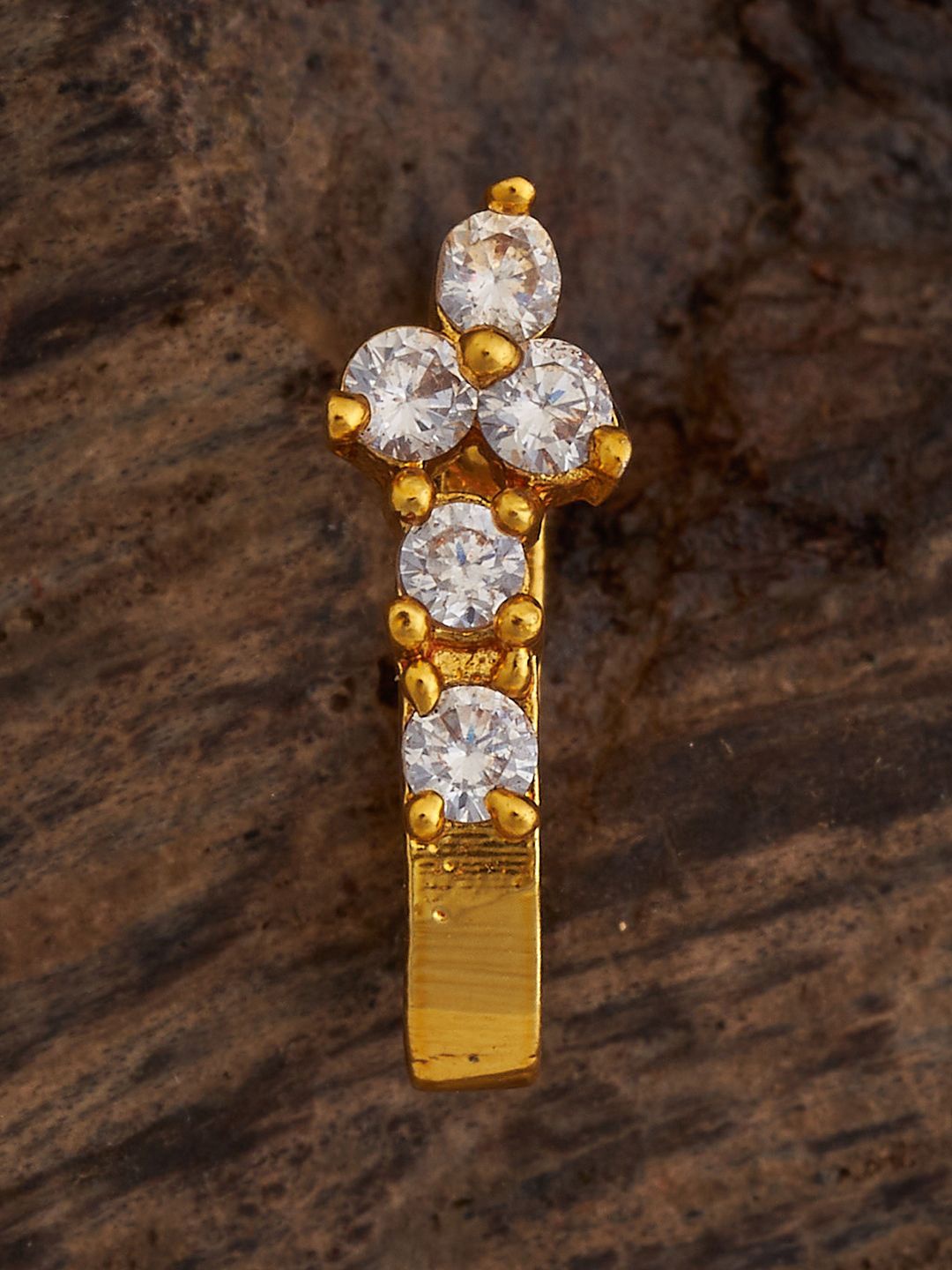 

Kushal's Fashion Jewellery Gold-Plated Cubic Zirconia Septum Nosepin