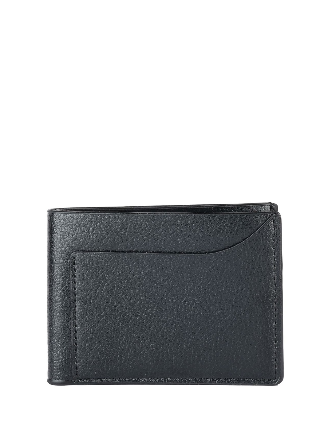 

SAZARA Men Textured Leather Two Fold Wallet, Black