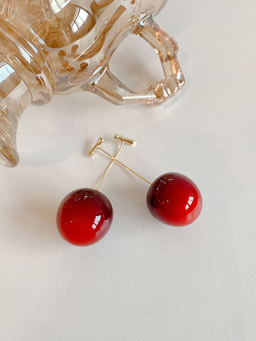 

KRENOZ Classic Drop Earrings, Red