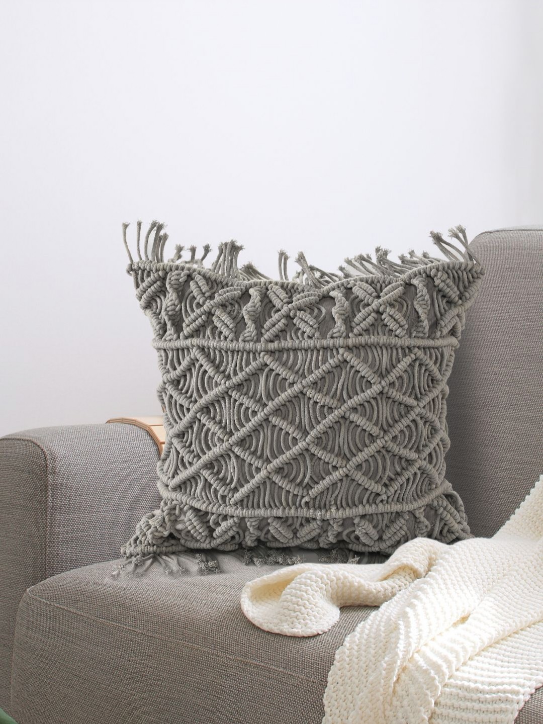 

SASHAA WORLD Grey Square Cushion Covers