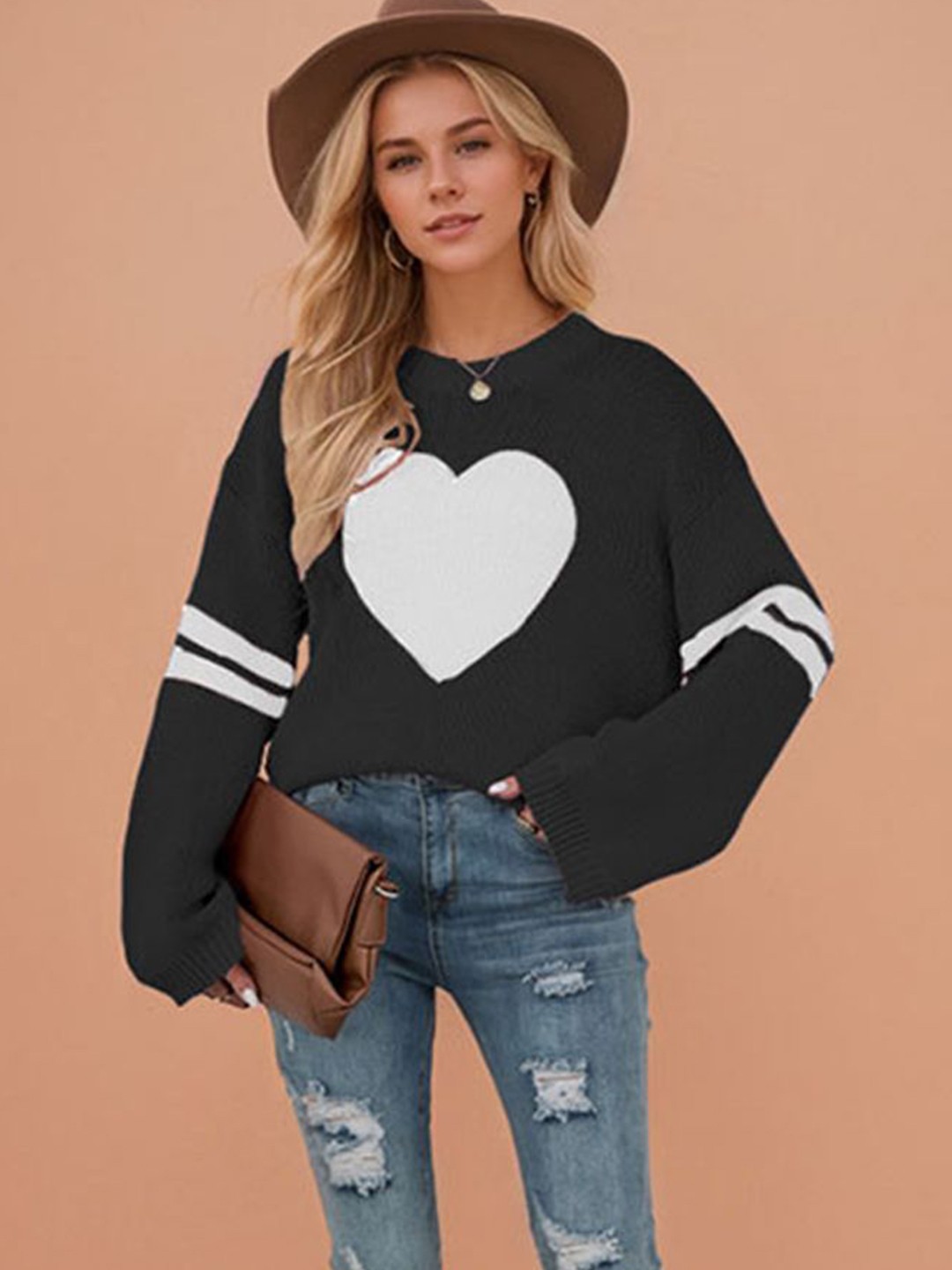 

StyleCast Women Self Design Pullover, Black
