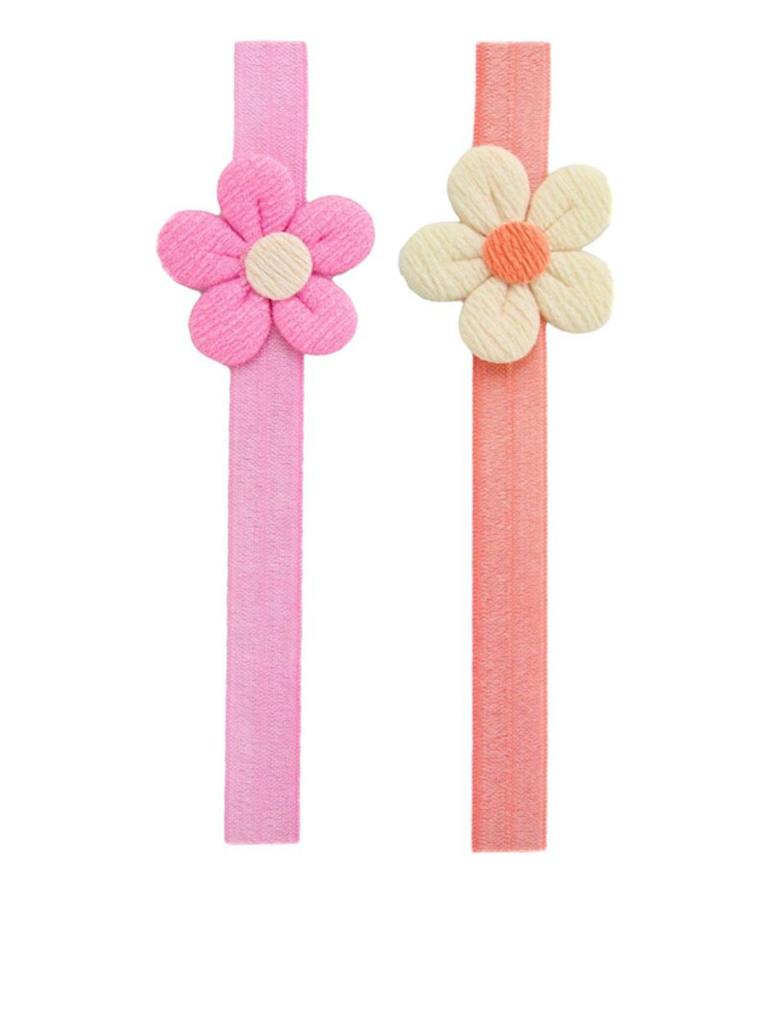 

BAESD Girls Pack of 2 Cotton Head Band Flower Design Bandana Headband, Pink