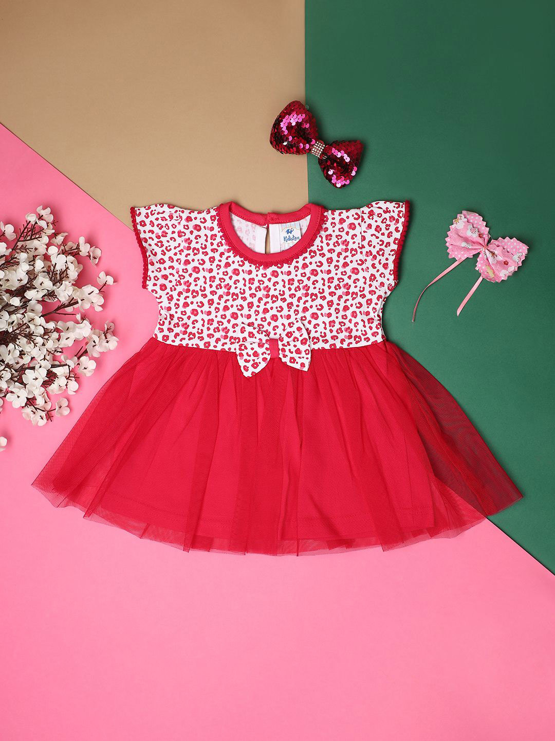 

V-Mart Floral Print Fit & Flare Dress, Fuchsia