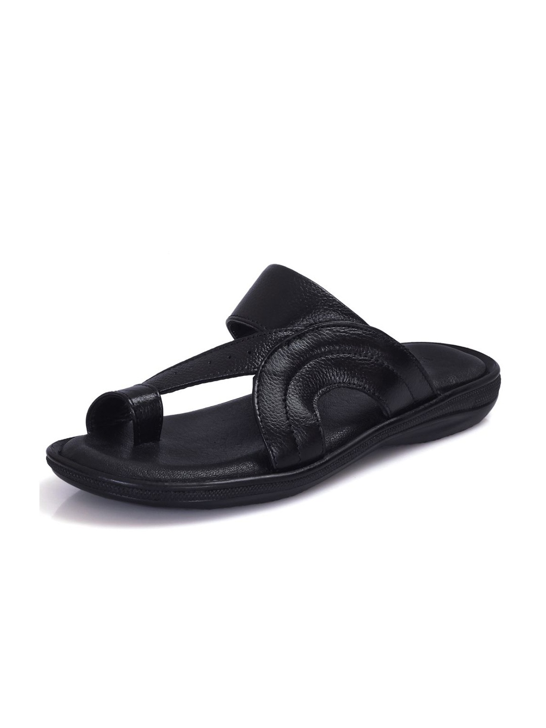 

Auserio Men One Toe PU Comfort Sandals, Black