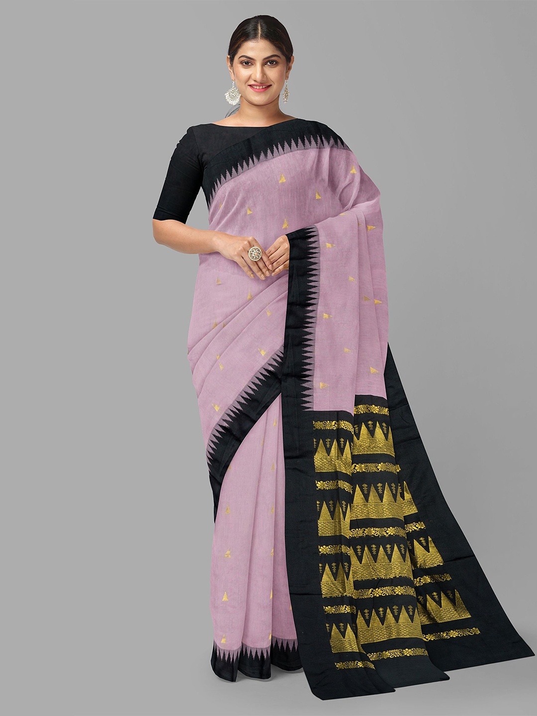 

The Chennai Silks Geometric Woven Design Saree, Pink