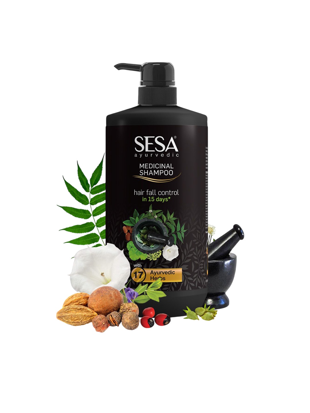 

Sesa Ayurvedic Medicinal Shampoo With 17 Ayurvedic Herbs- 1L, Transparent