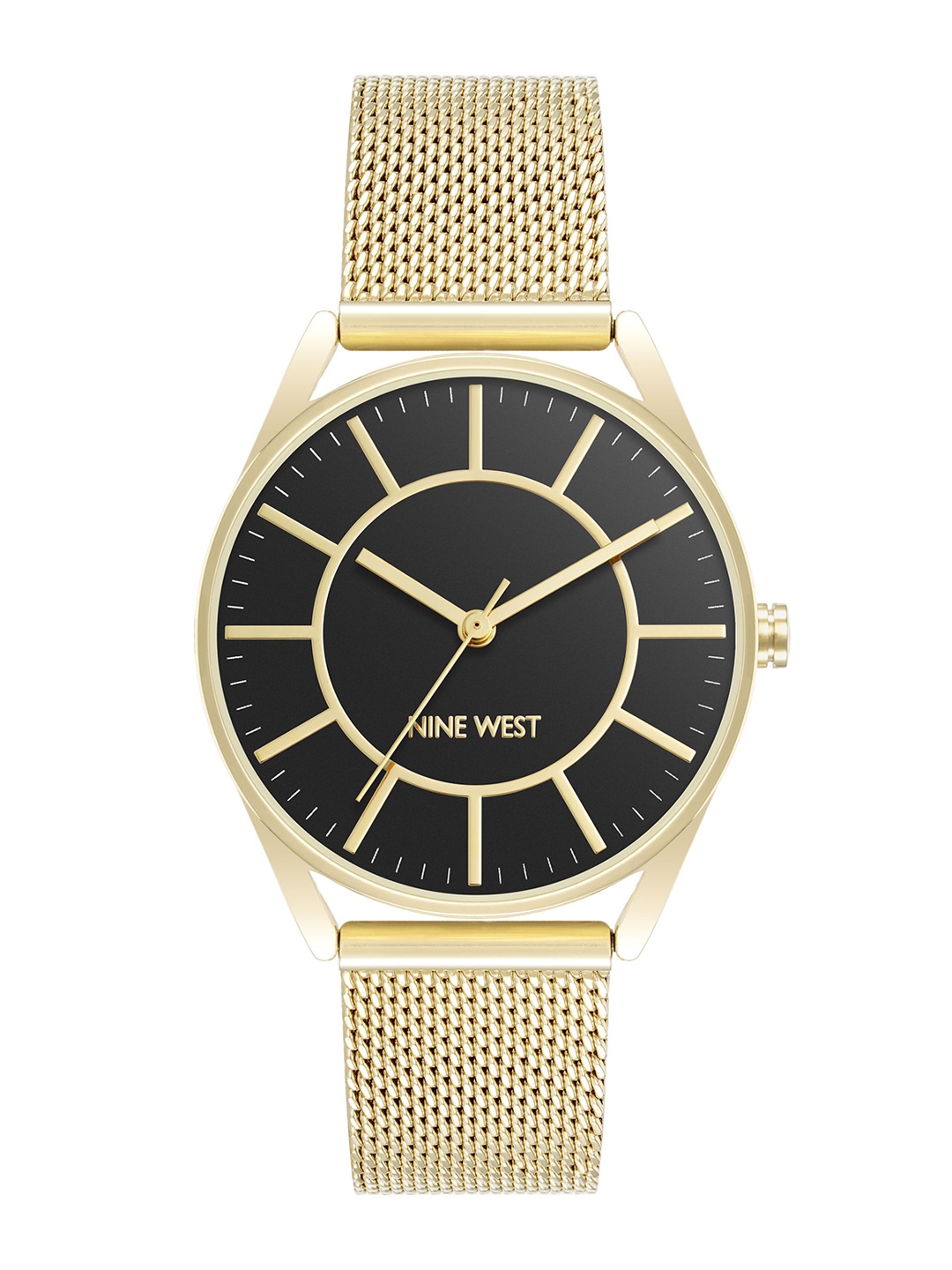 

Nine West Women Dial & Stainless Steel Bracelet Style Straps Analogue Watch NW-1922BKGB, Gold