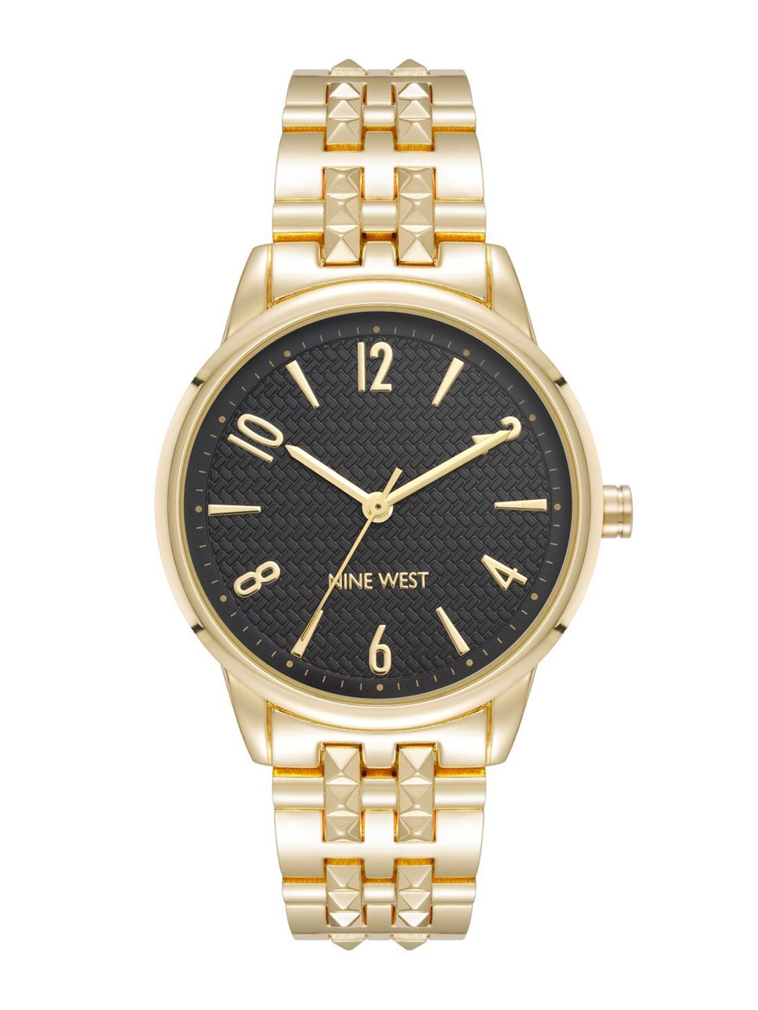 

Nine West Women Dial & Bracelet Style Straps Analogue Watch NW-3048BKGB, Gold