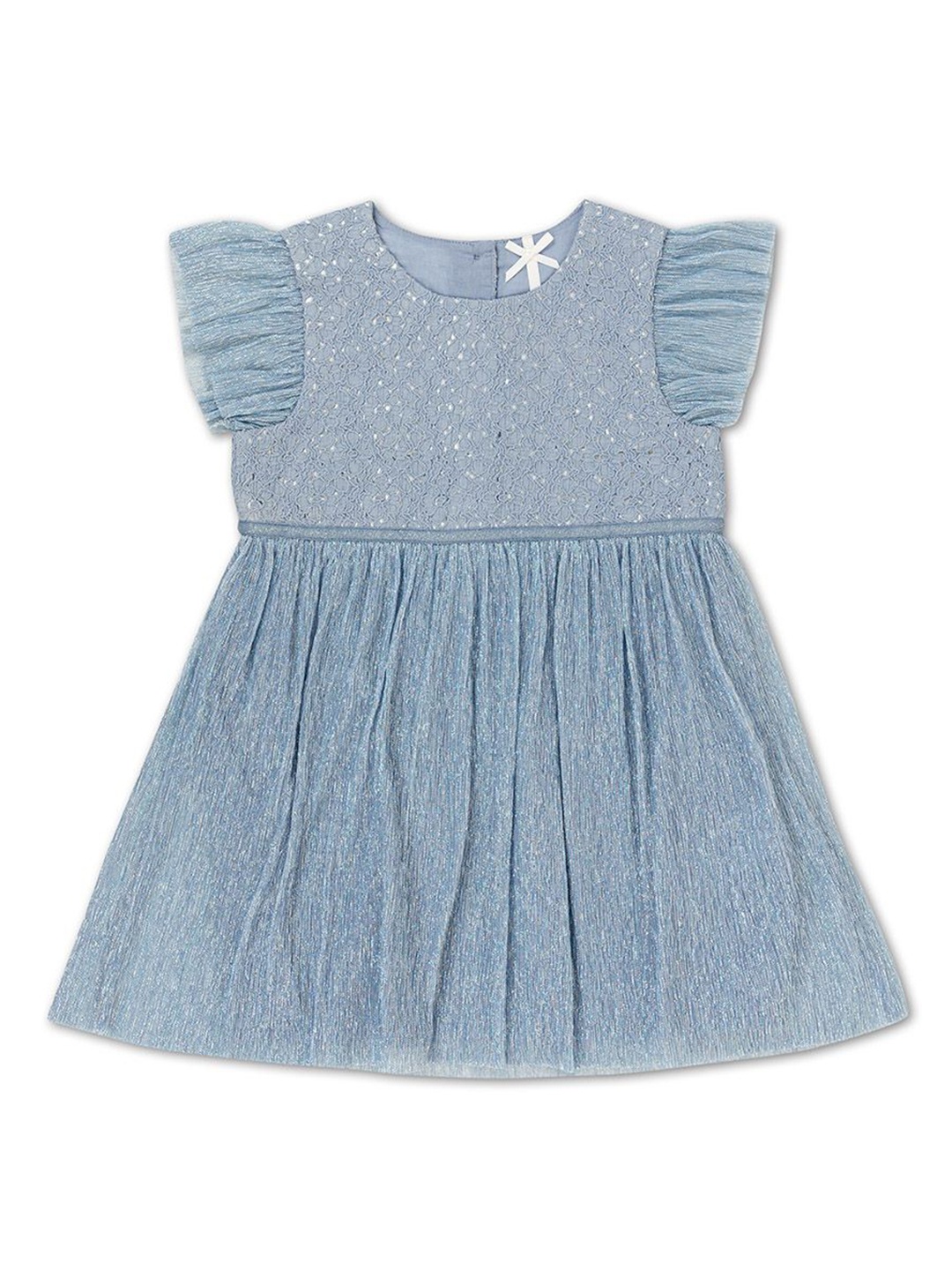 

H By Hamleys Girls Embellished Embroidered Net Fit & Flare Midi Dress, Blue