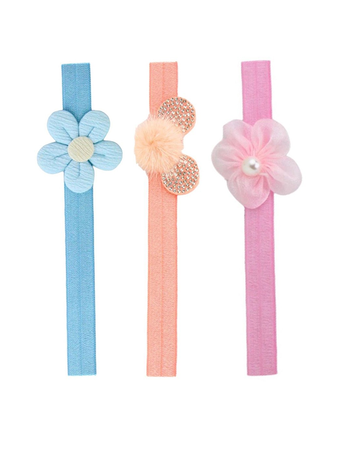 

BAESD Girls Pack of 3 Cotton Flower and Mini Mouse Design Bandana Headband, Pink