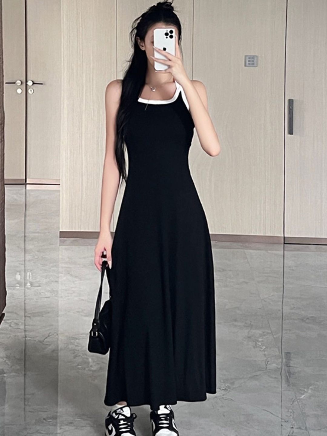 

KPOP Women A-Line Maxi Dress, Black