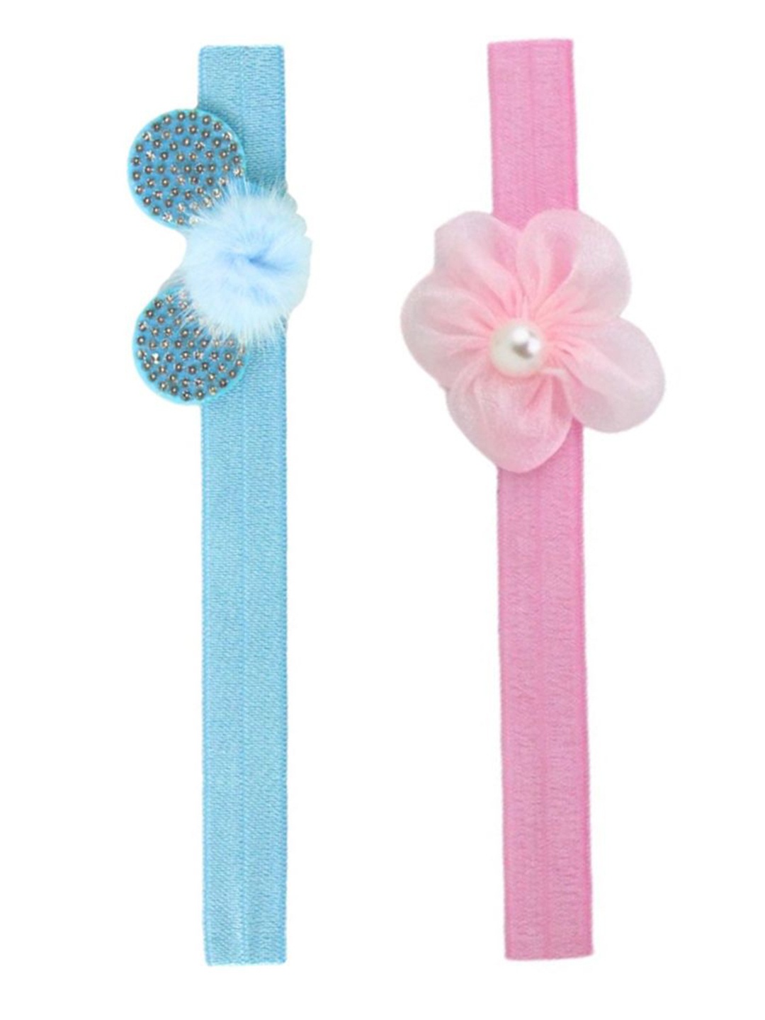 

BAESD Girls Pack of 2 Cotton Flower & Mini Mouse Design Bandana Headband, Pink