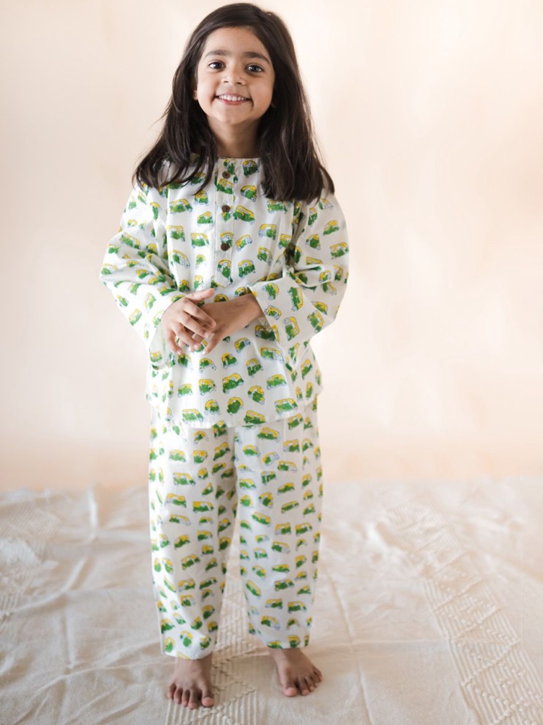 

Klingaru Unisex Kids Printed Nightdress, White