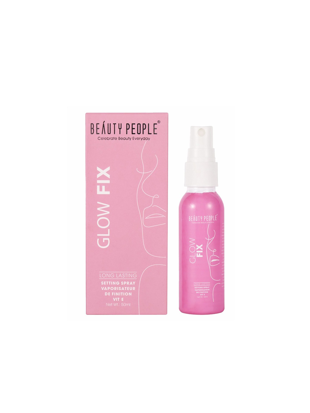 

Beauty People Glow Fix Makeup Fixer With Vit E-50ml, Transparent