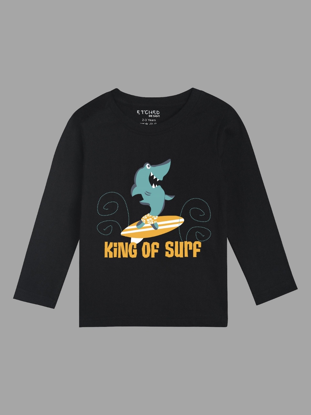 

ETCHED DESIGN Boys Printed V-Neck T-shirt, Black