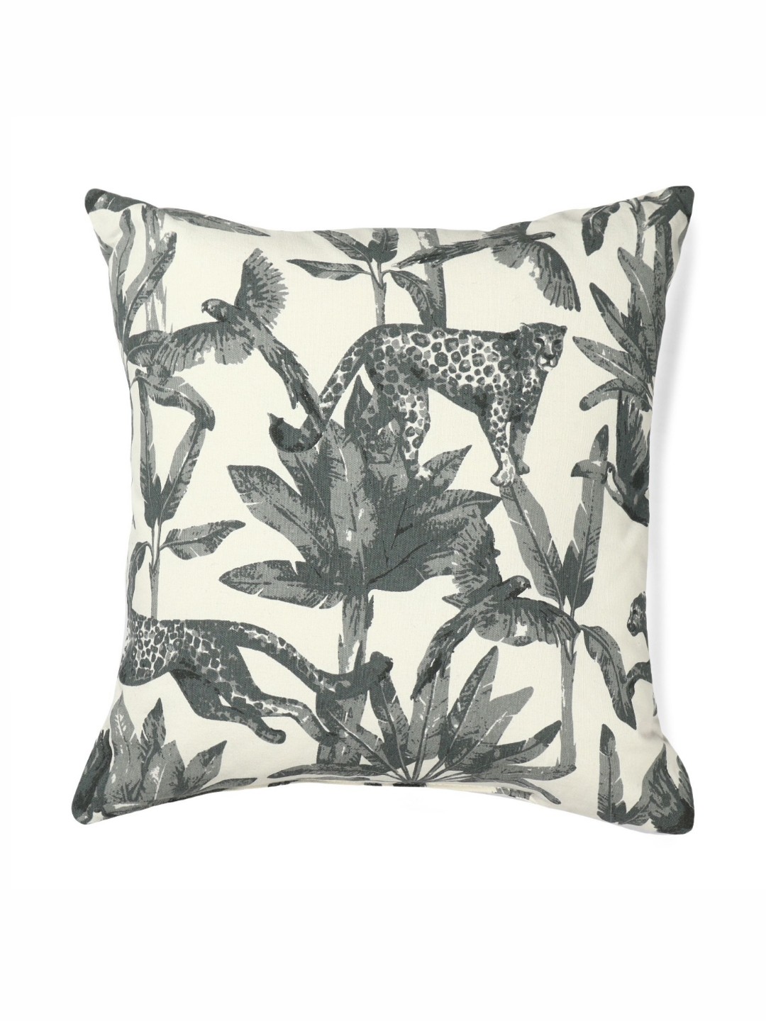 

SASHAA WORLD White & Grey Floral Square Cushion Covers