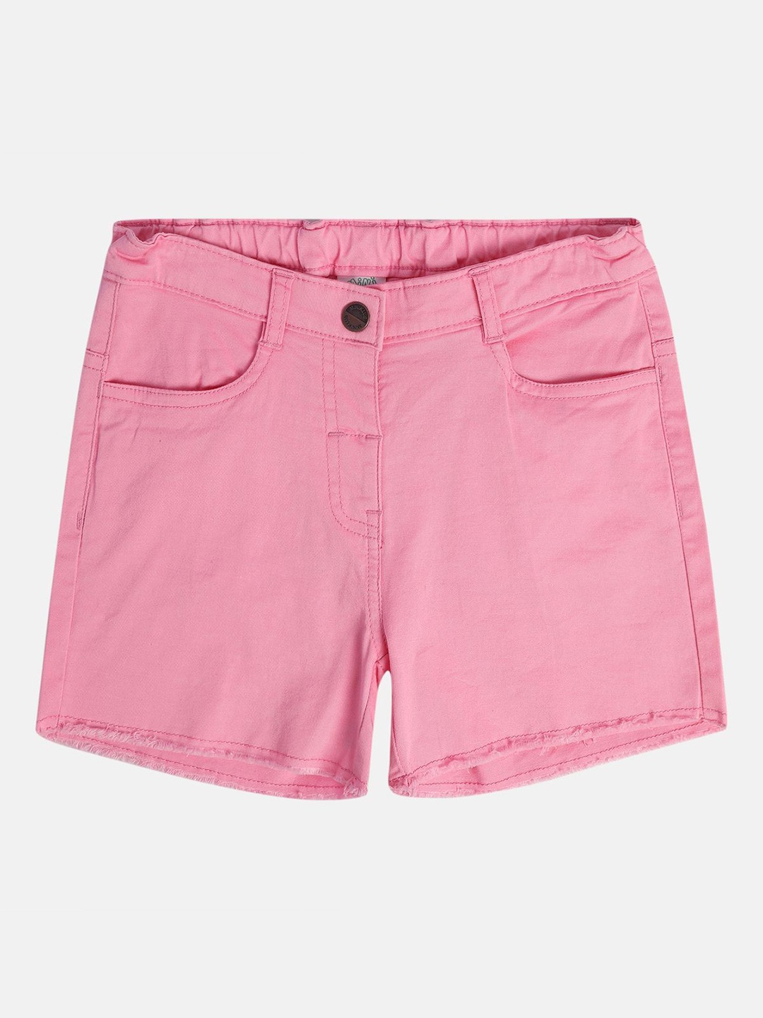 

MINI KLUB Girls Solid Mid-Rise Regular Fit Shorts, Pink