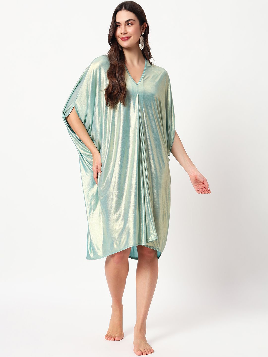 

Beau Design Women Kaftan Nightdress, Blue