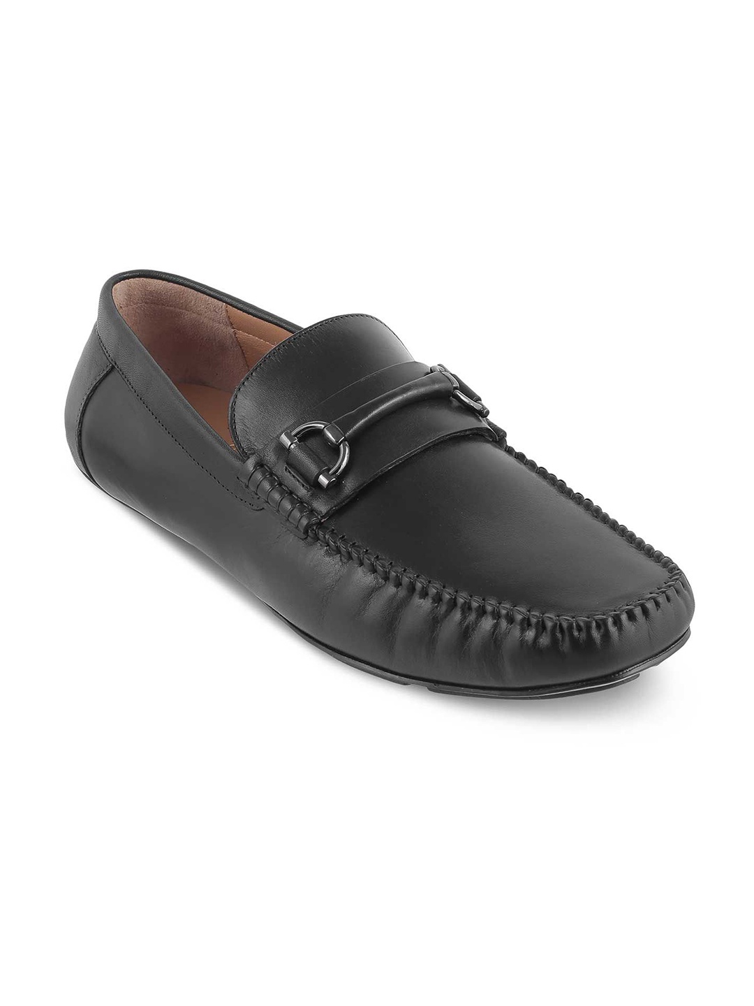

Tresmode Men Leather Casual Slip-On Driving Shoes, Black