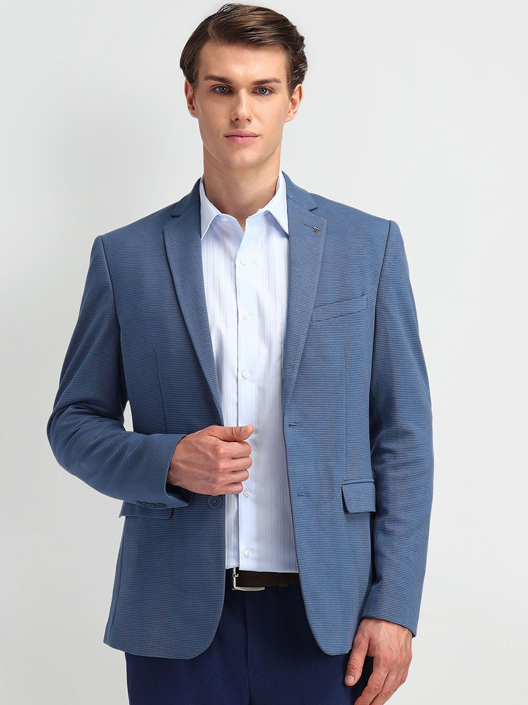 

Arrow Self Design Slim-Fit Single-Breasted Formal Blazers, Blue
