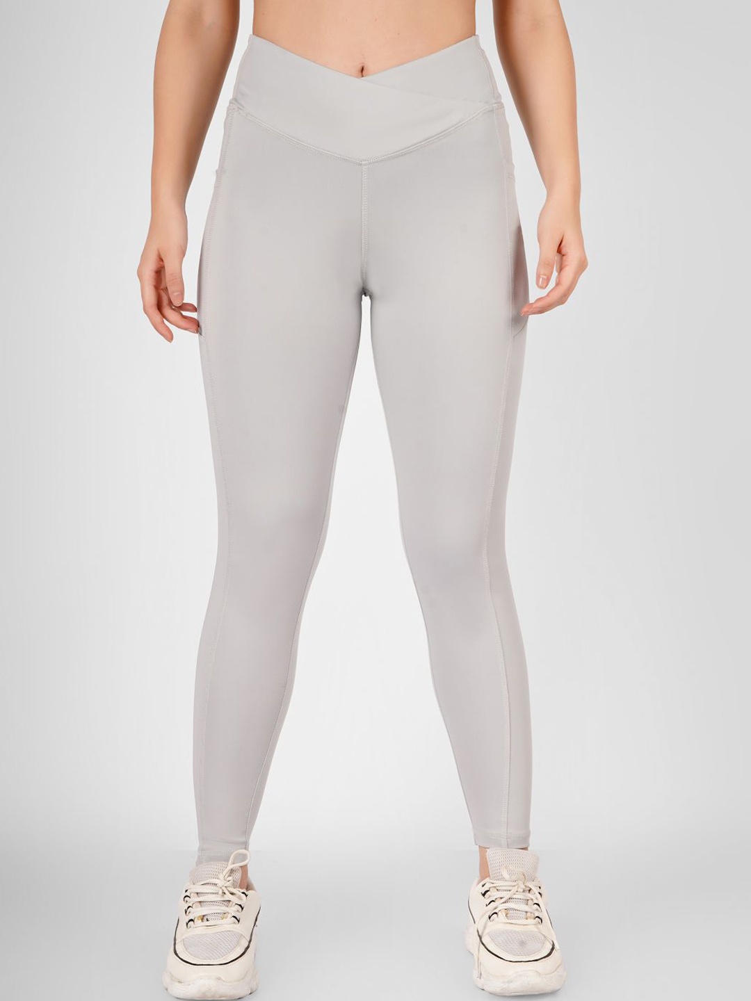 

IMPERATIVE Women Slim Fit Ankle-Length Tights, Grey