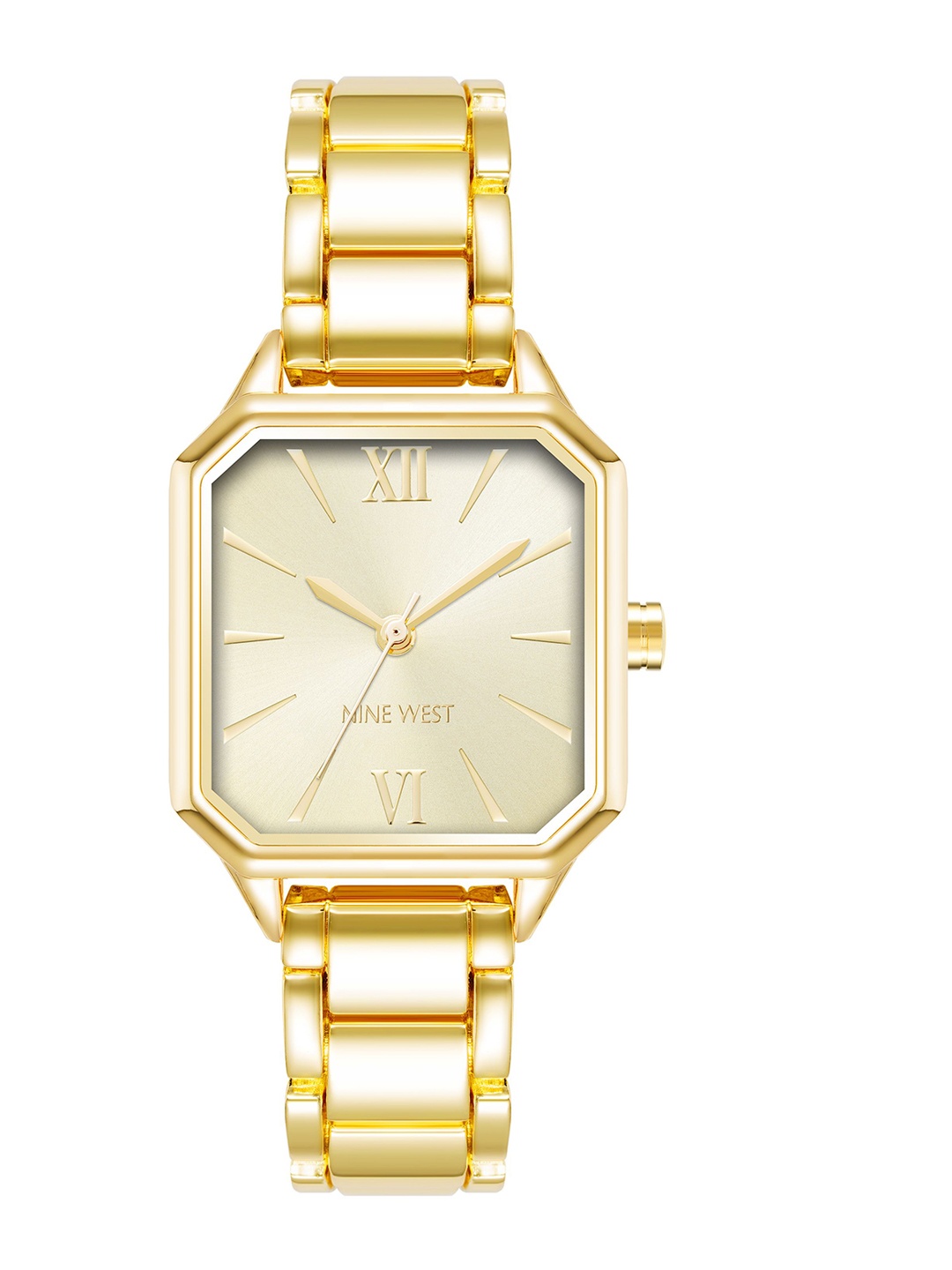

Nine West Women Dial & Bracelet Style Straps Analogue Watch NW-2902CHGB, Gold