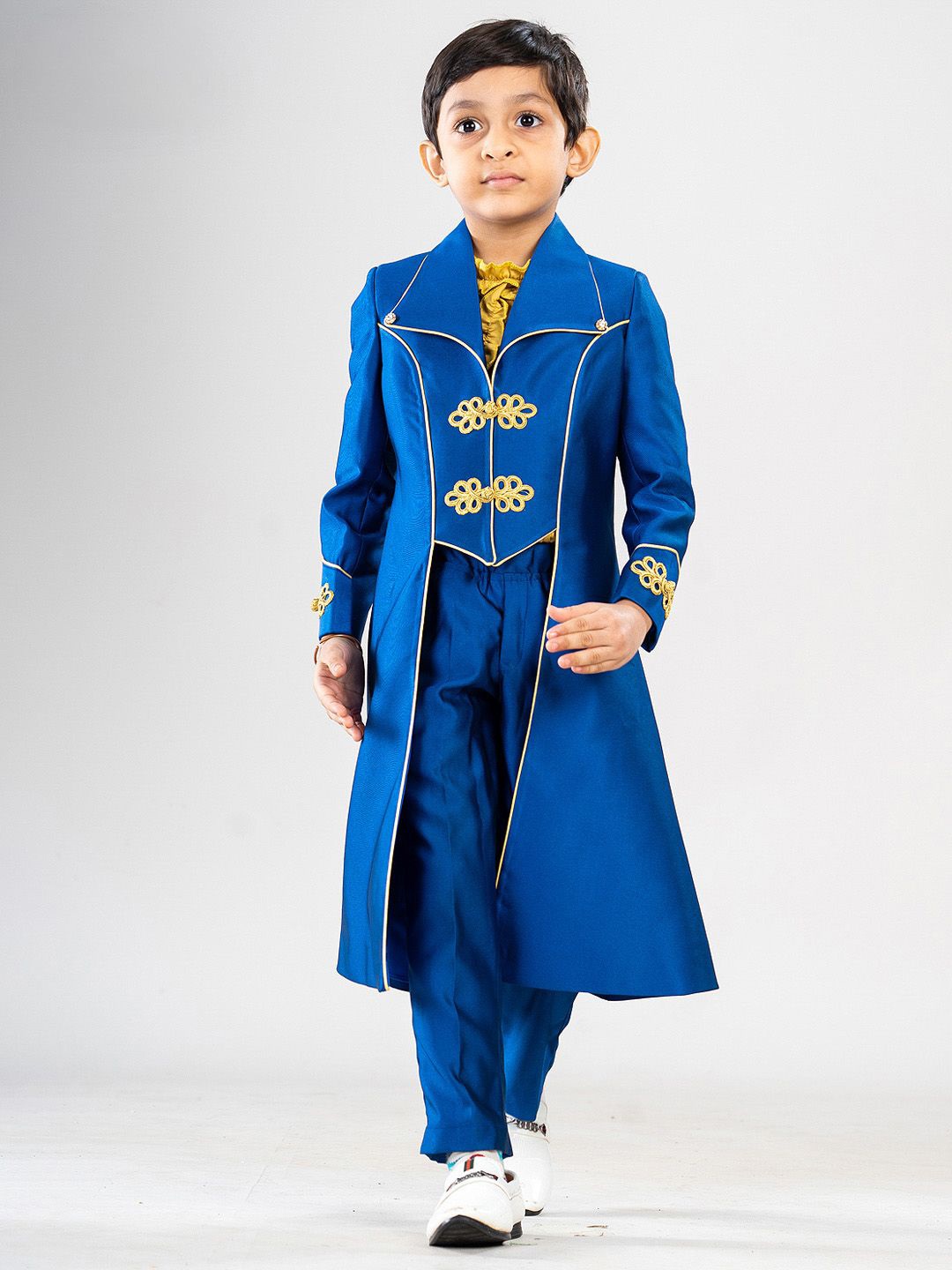 

BAYA COUTURE Prince Theme Party Long Coat Set, Blue