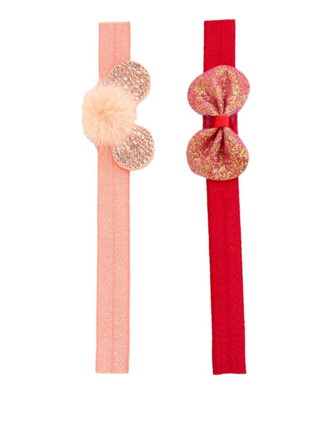 

BAESD Girls Pack of 2 Bandana Cotton Bow & Mouse Design Headband, Orange