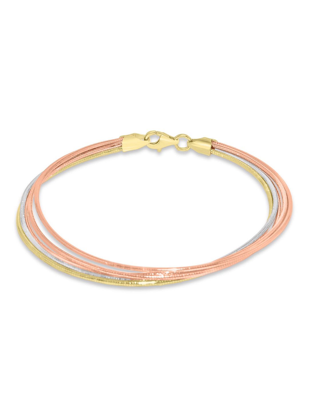 

925 SILLER Sterling Silver Rhodium-Plated Wraparound Bracelet