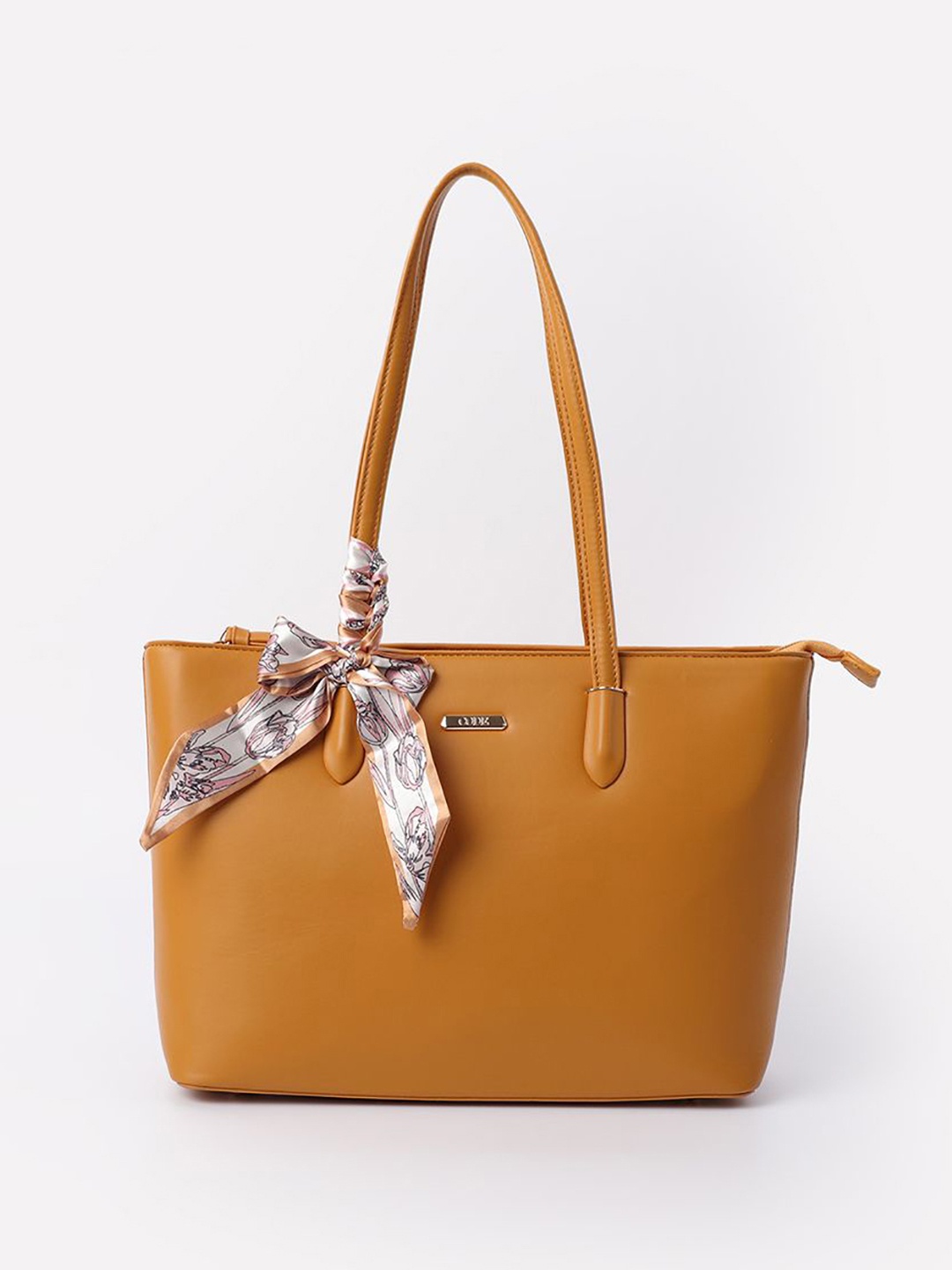 

CODE by Lifestyle PU Structured Shoulder Bag with Bow Detail, Mustard