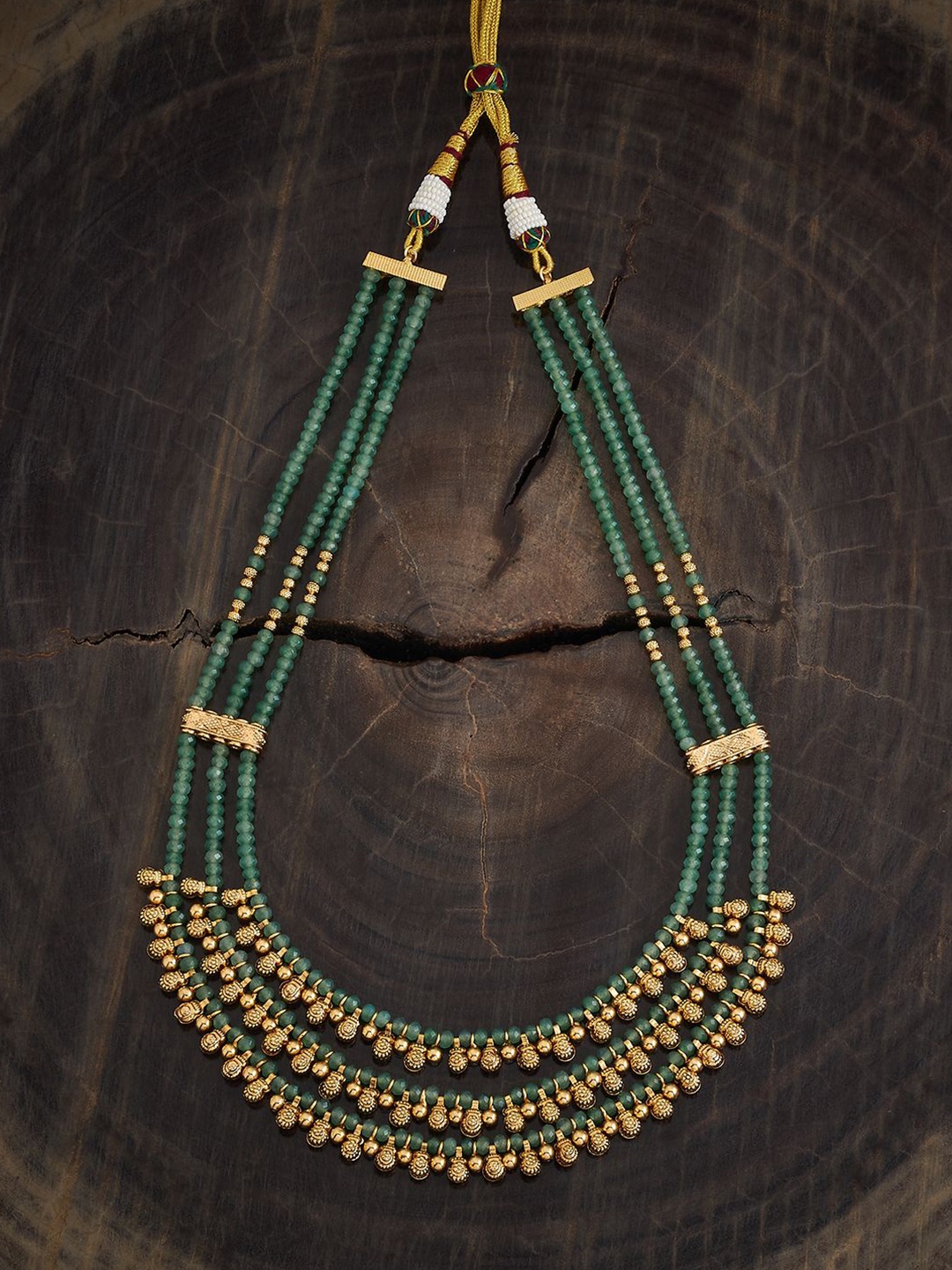 

Kushal's Fashion Jewellery Copper Gold-Plated Beaded Antique Necklace
