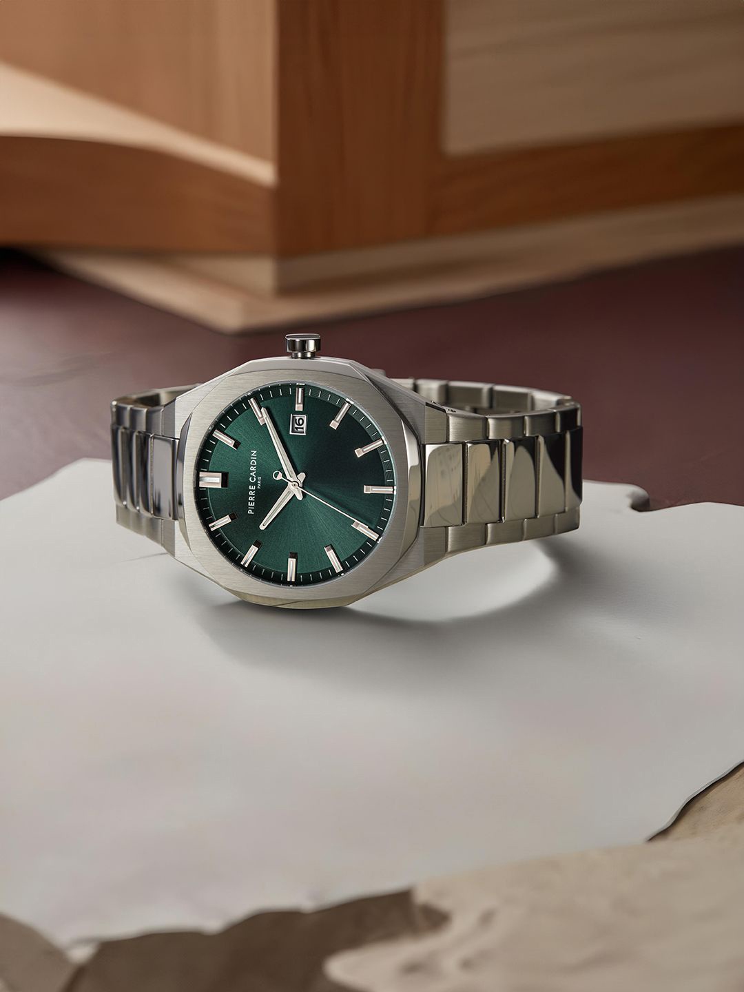 

pierre cardin Men Dial & Stainless Steel Straps Analogue Watch CF.0406.SWJ, Green
