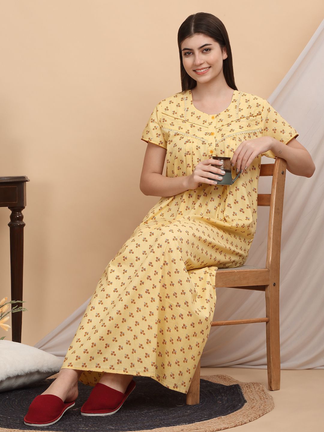 

Sweet Dreams Printed Maxi Nightdress, Yellow