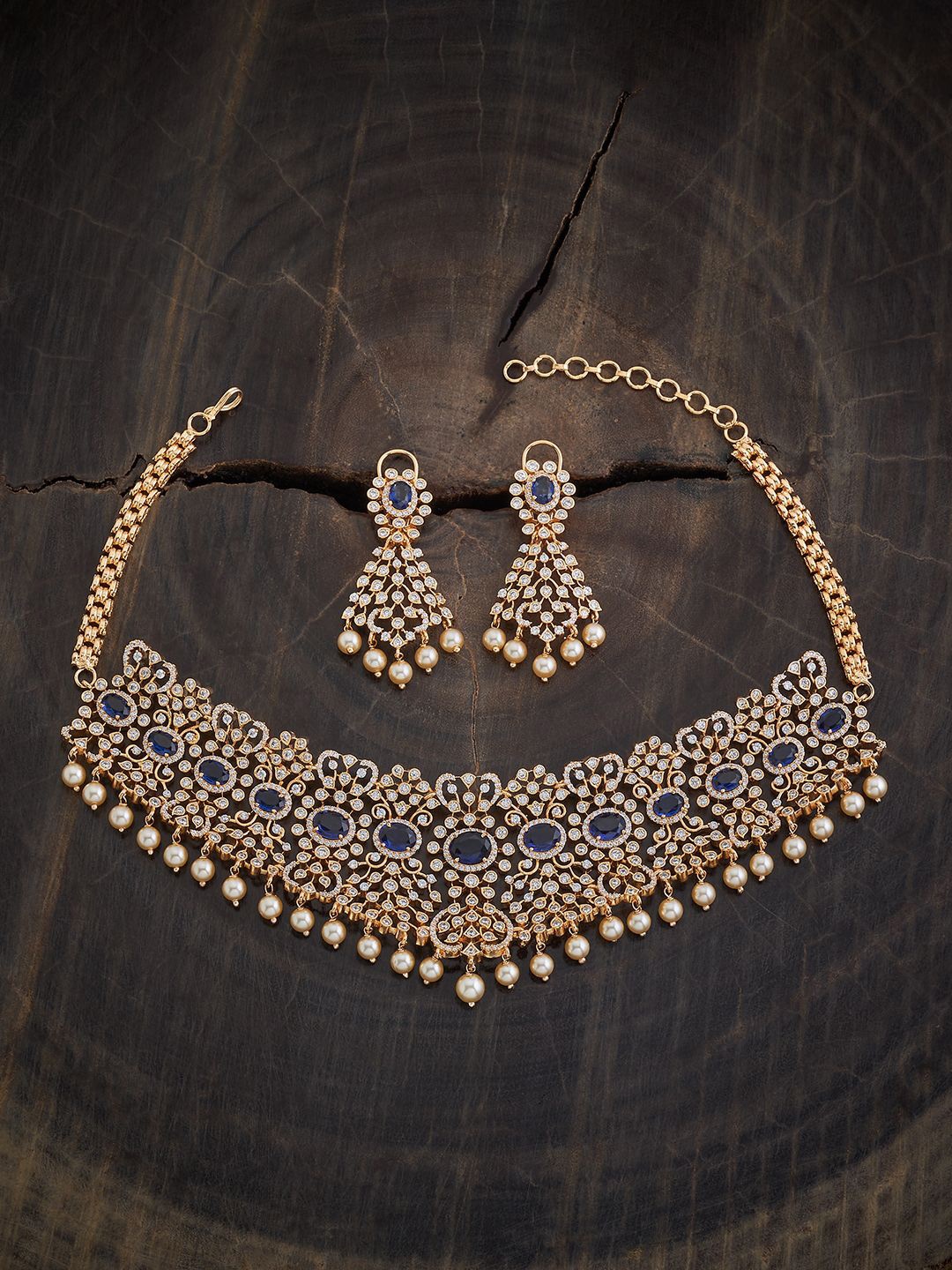 

Kushal's Fashion Jewellery Gold-Plated Cubic Zirconia Studded Jewellery Set