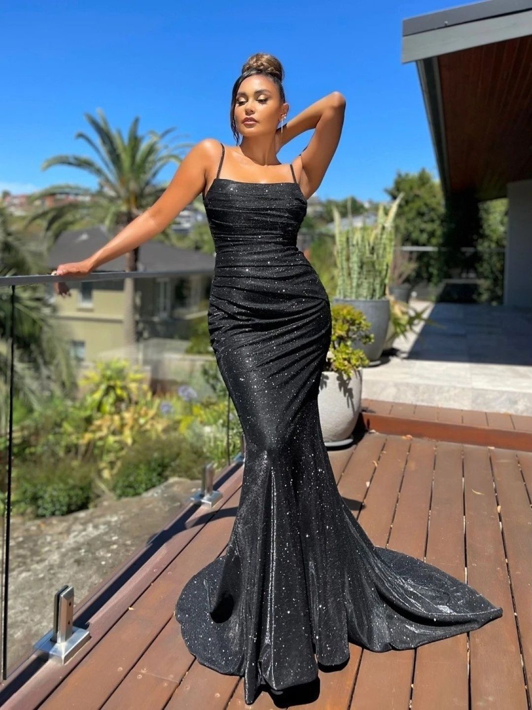 

KPOP Women Bodycon Maxi Dress, Black